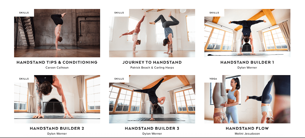 Alo Moves offers a variety of classes to learn handstand