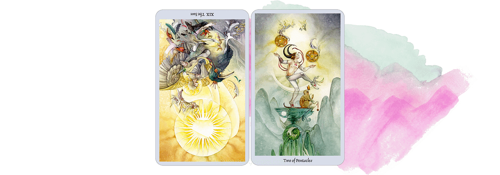 Libra love today - The Sun reversed | 2 of Pentacles