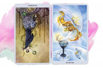 6 of Wands reversed | Ace of Cups