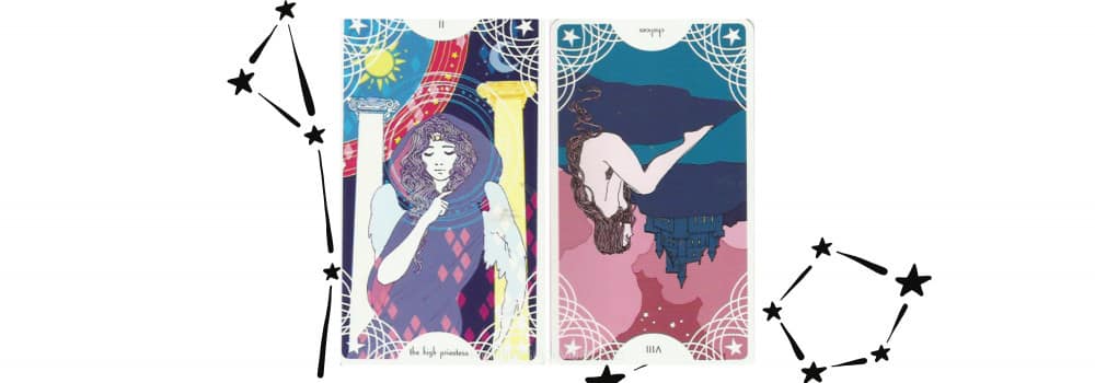 The High Priestess | 8 of Cups reversed